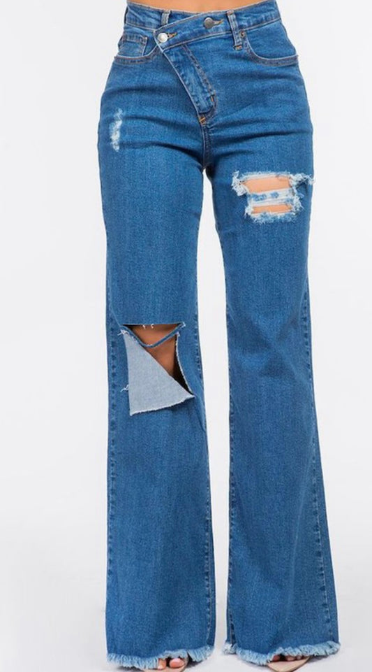 Banking On You CrissCross Denim Jeans
